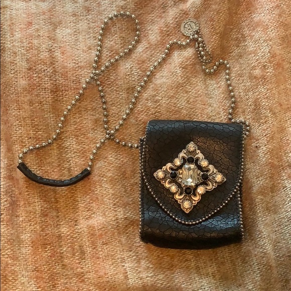 Leather Rock Crossbody Purse - Picture 1 of 8